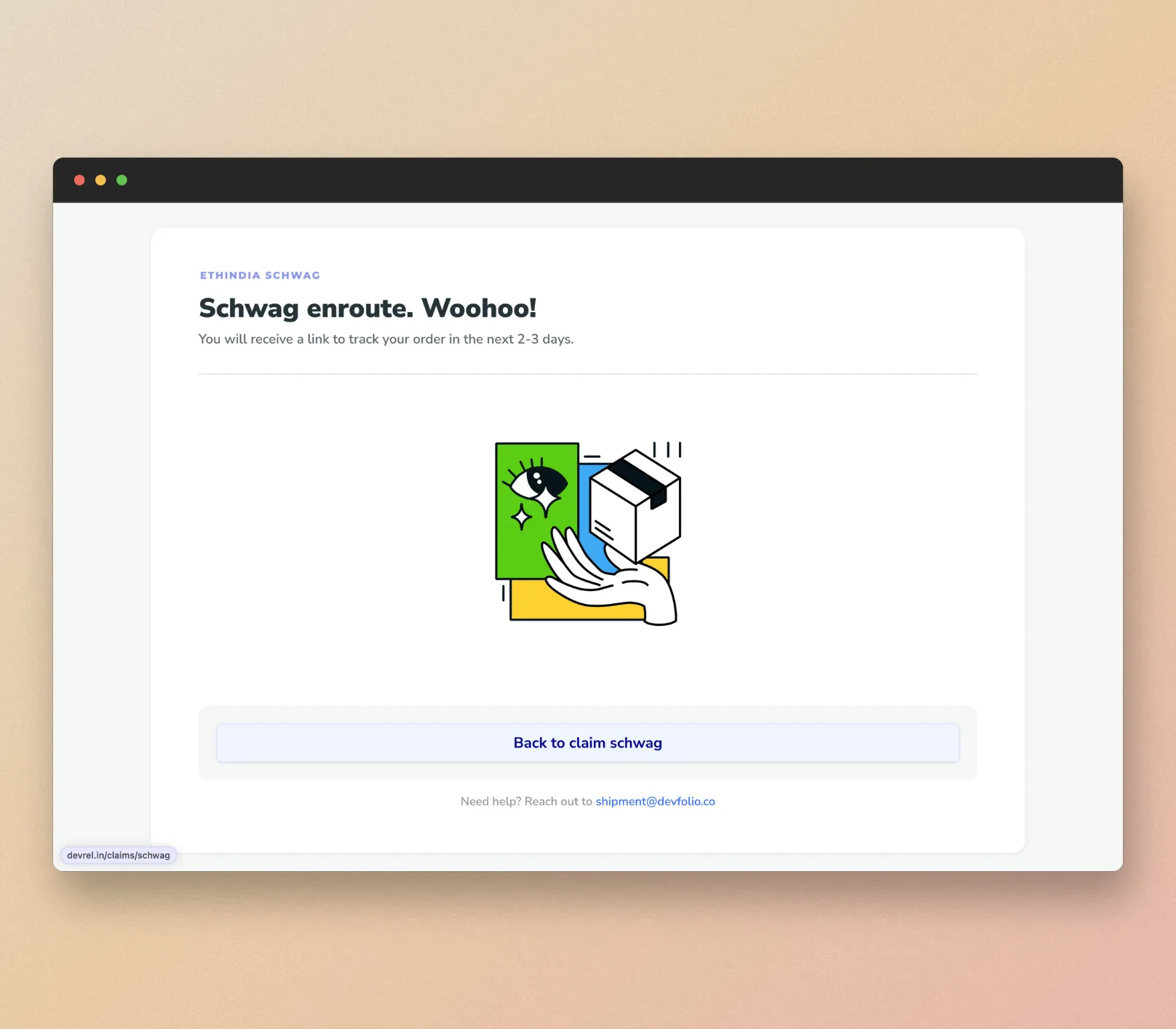 Confirmation screen